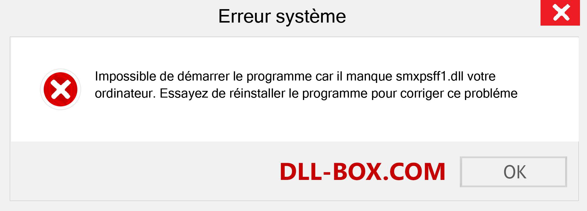 Le fichier smxpsff1.dll est manquant ?. Télécharger pour Windows 7, 8, 10 - Correction de l'erreur manquante smxpsff1 dll sur Windows, photos, images